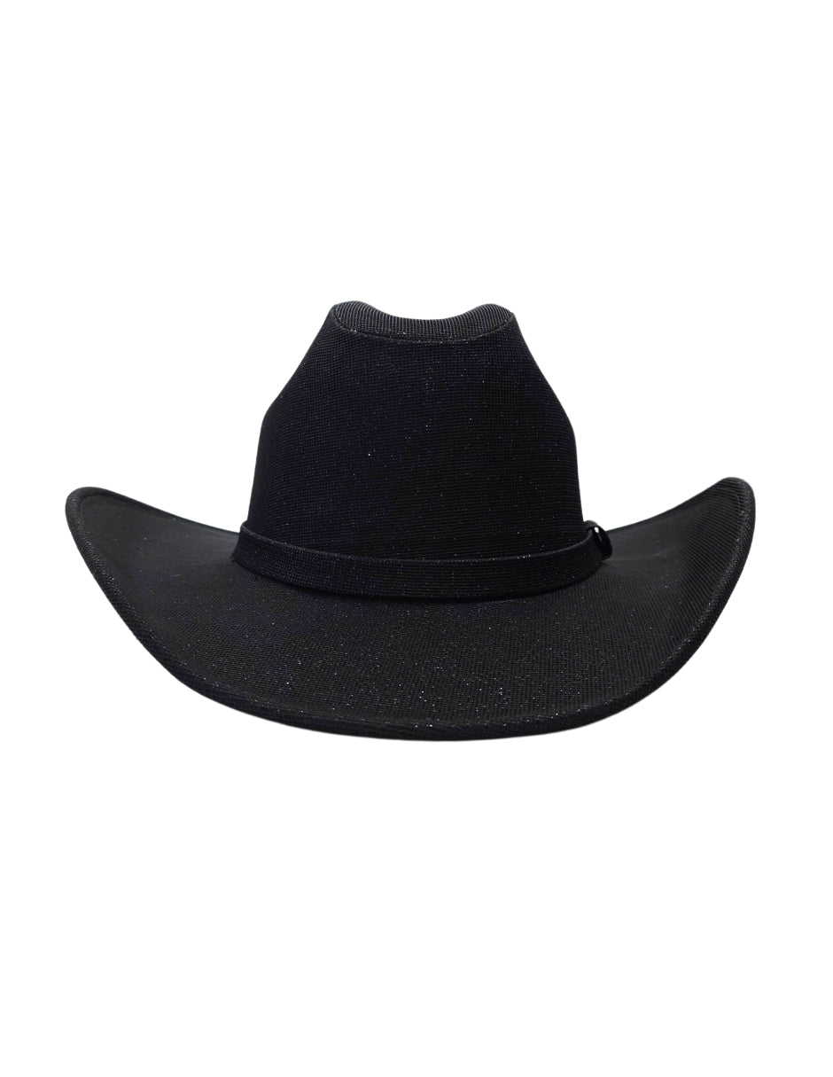Texana Negra Western Glam con Brillo, modelo ANDRÓMEDA.