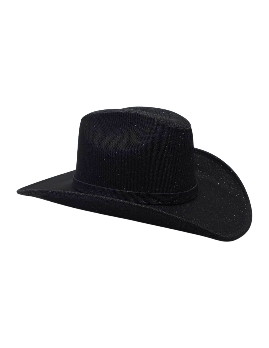 Texana Negra Western Glam con Brillo, modelo ANDRÓMEDA.