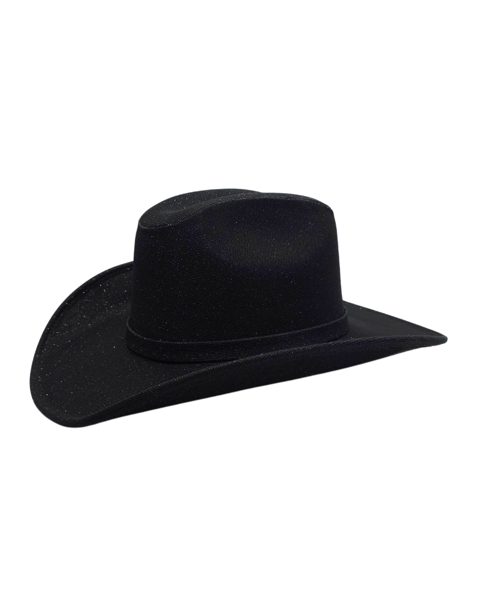 Texana Negra Western Glam con Brillo, modelo ANDRÓMEDA.