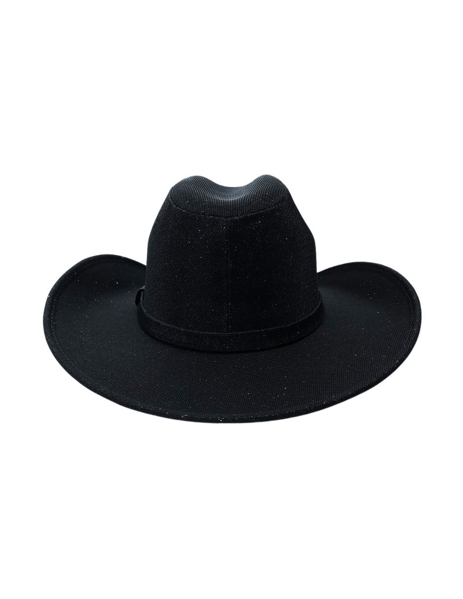 Texana Negra Western Glam con Brillo, modelo ANDRÓMEDA.