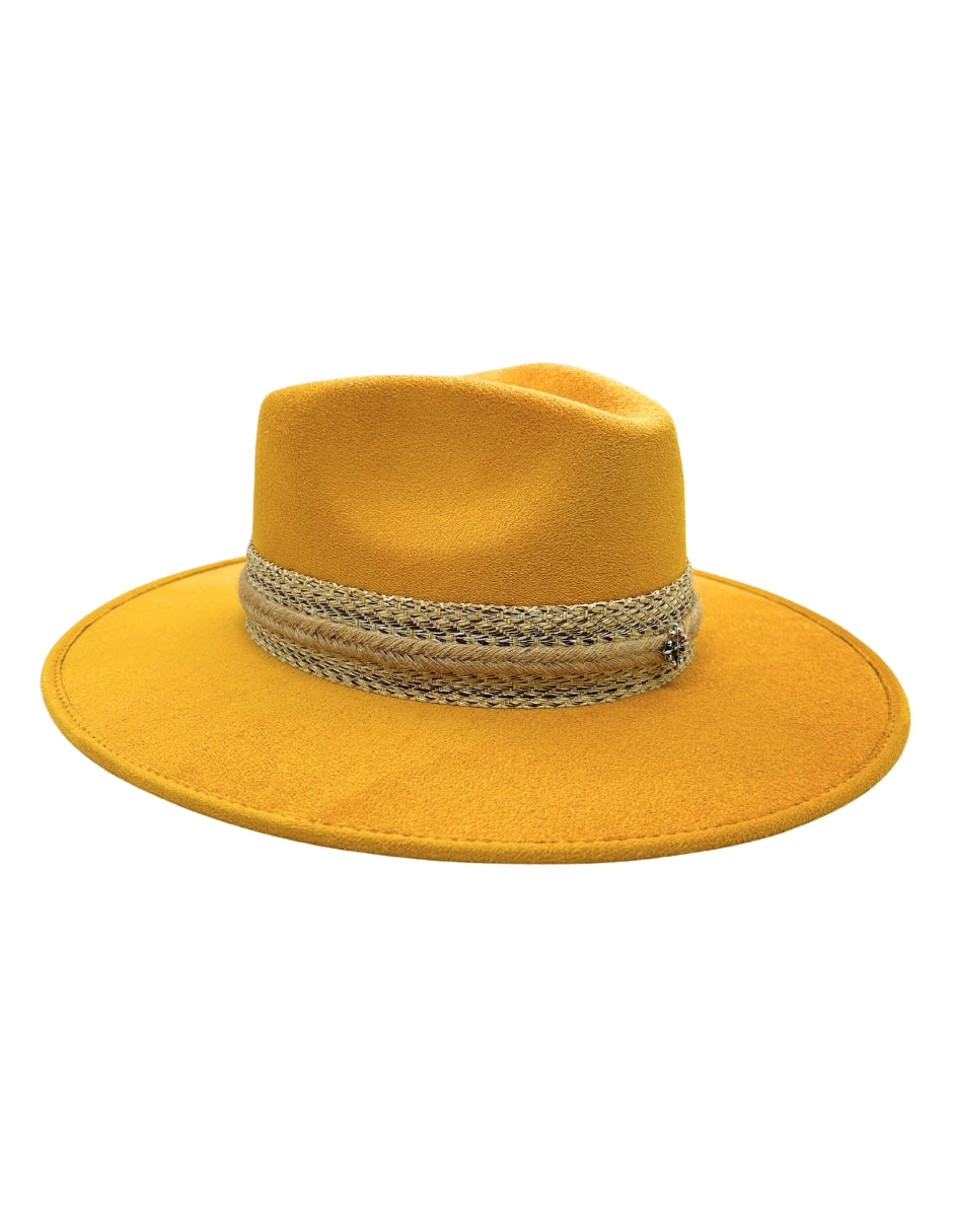 Sombrero Fedora de Autor en color amarillo, modelo BILBAO.