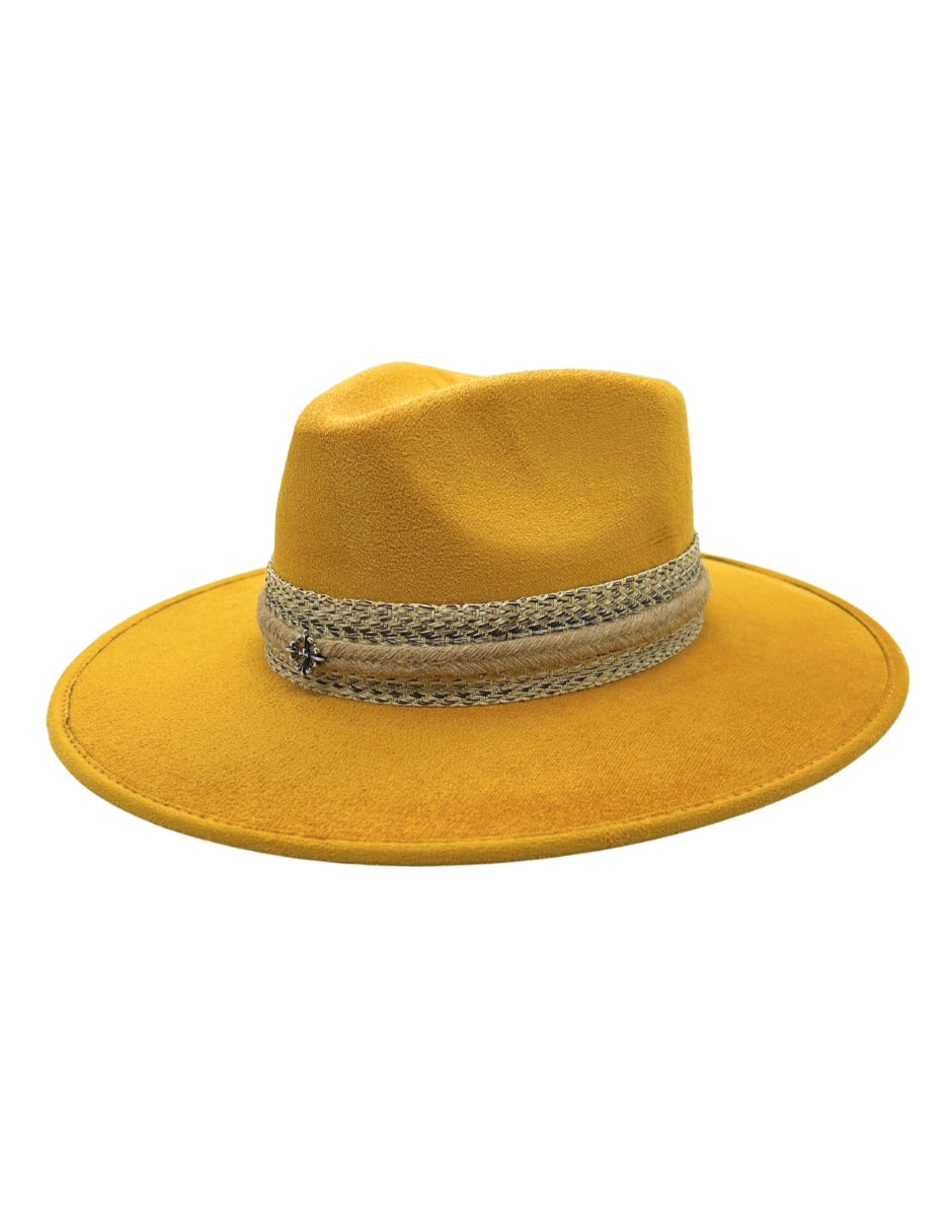 Sombrero Fedora de Autor en color amarillo, modelo BILBAO.