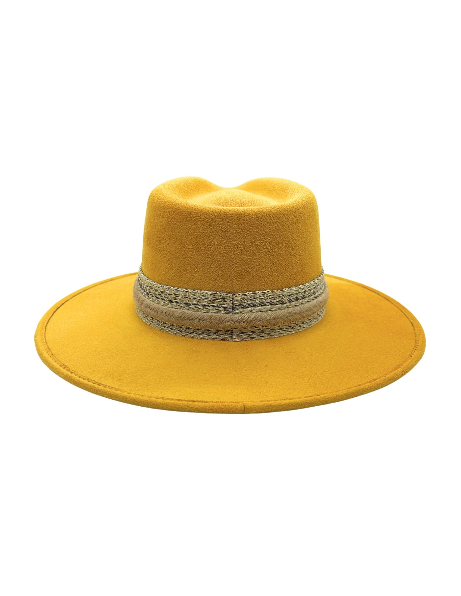 Sombrero Fedora de Autor en color amarillo, modelo BILBAO.