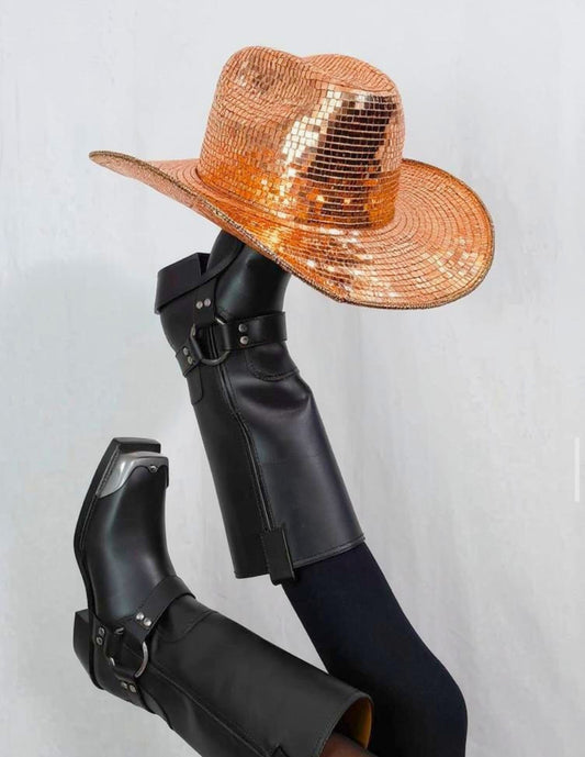 Disco Ball Rose Gold, Sombrero de Cristales.