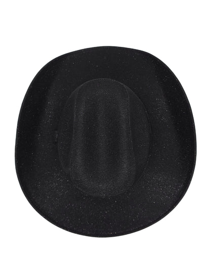 Texana Negra Western Glam con Brillo, modelo ANDRÓMEDA.
