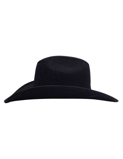 Texana Negra Western Glam con Brillo, modelo ANDRÓMEDA.