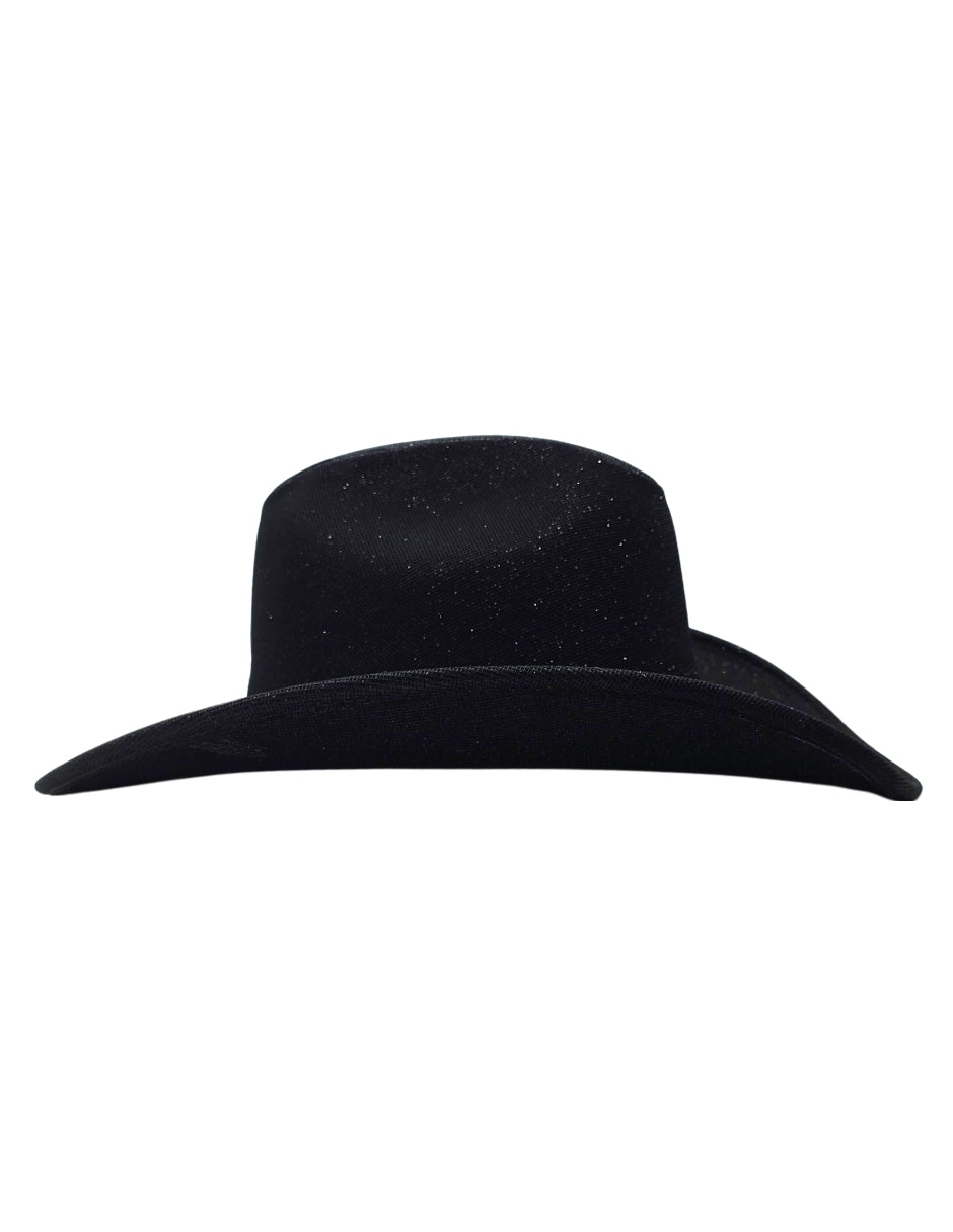 Texana Negra Western Glam con Brillo, modelo ANDRÓMEDA.