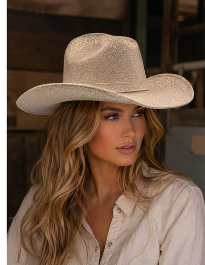 Texana Palo de Rosa Western Glam con Brillo, modelo ANDRÓMEDA.