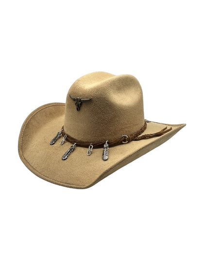Sombrero Texana de Autor marca ITUMAR, modelo ARID en Gamuza color camel.