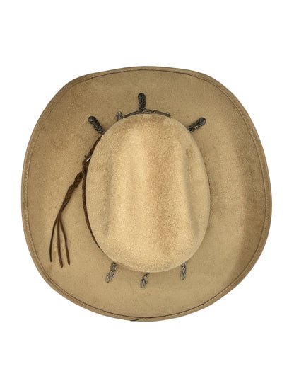 Sombrero Texana de Autor marca ITUMAR, modelo ARID en Gamuza color camel.