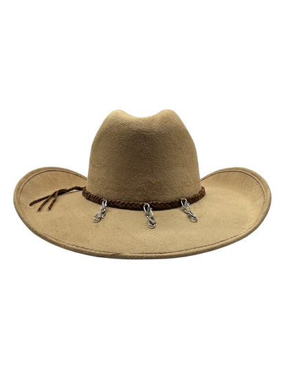 Sombrero Texana de Autor marca ITUMAR, modelo ARID en Gamuza color camel.