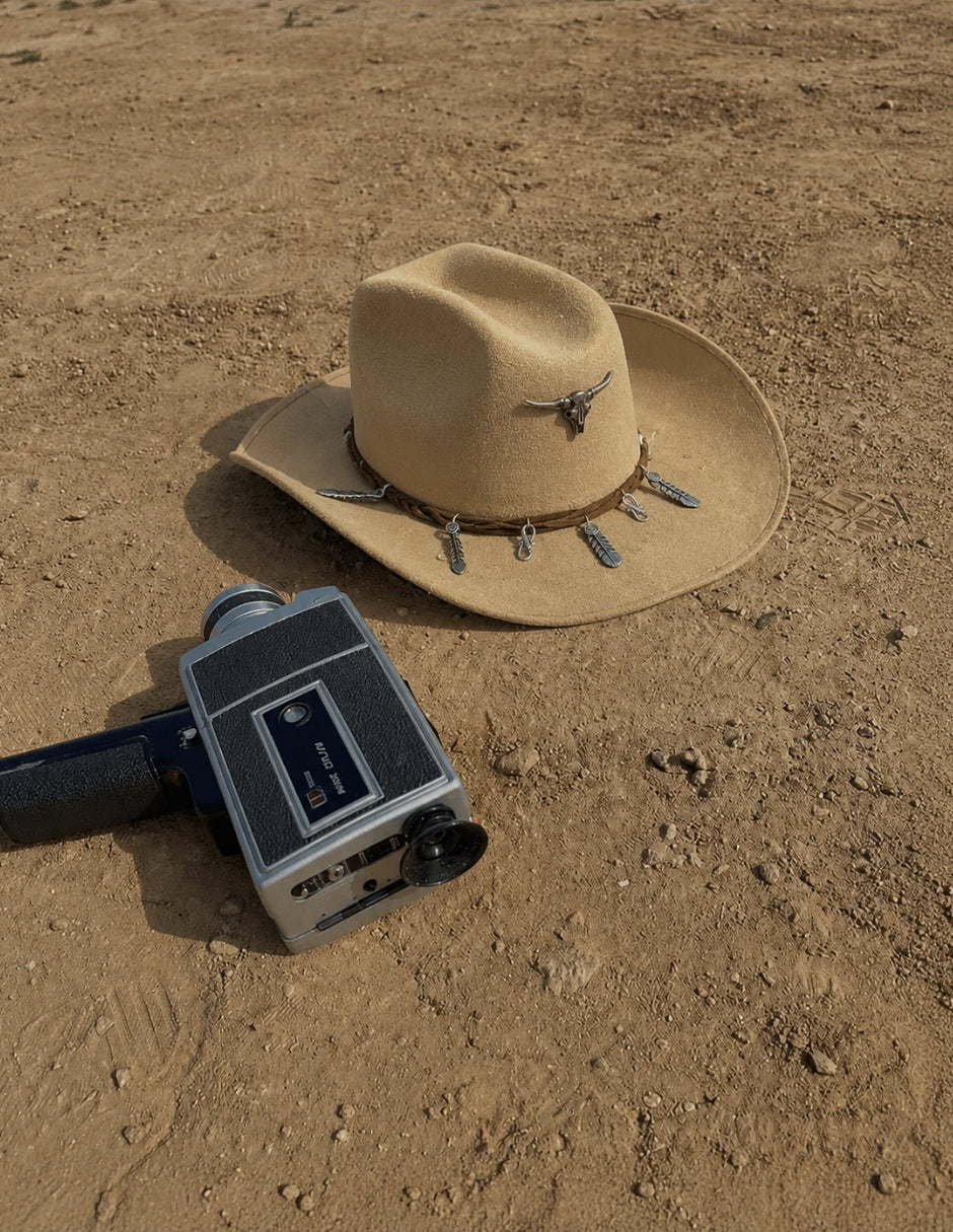 Sombrero Texana de Autor marca ITUMAR, modelo ARID en Gamuza color camel.
