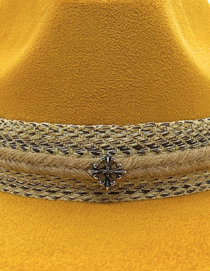 Sombrero Fedora de Autor en color amarillo, modelo BILBAO.