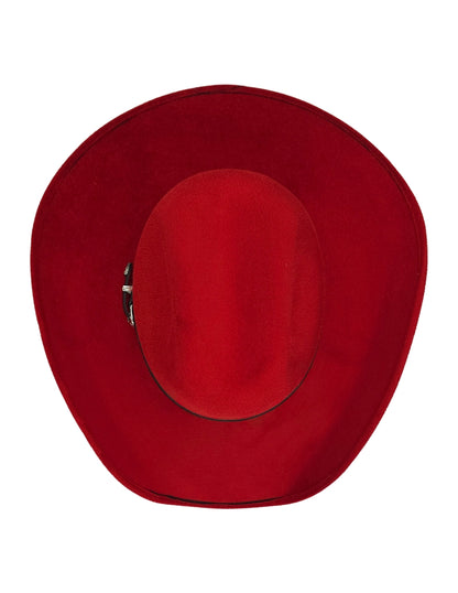 Texana Chihuahua en Rojo, con toquilla delgada en piel, modelo CARMINE.
