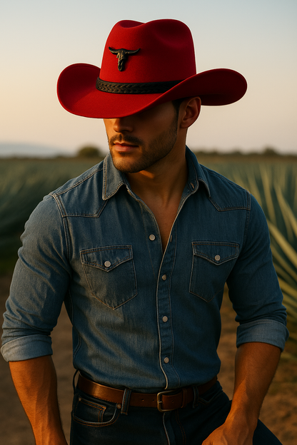 Texana Chihuahua de autor en Rojo, modelo THAURUS WESTERN.