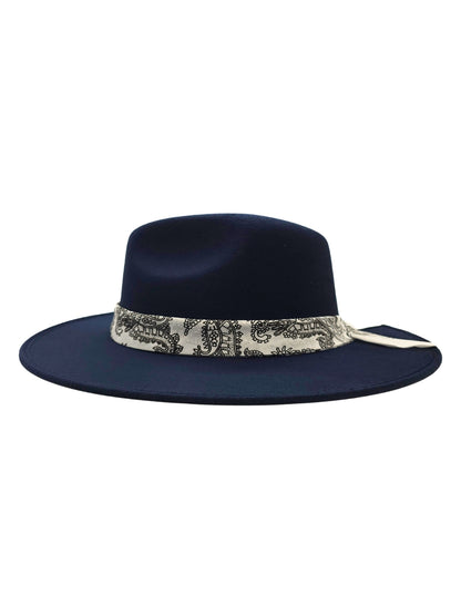 Sombrero de gamuza en color Azul Marino de Autor, modelo DANI.