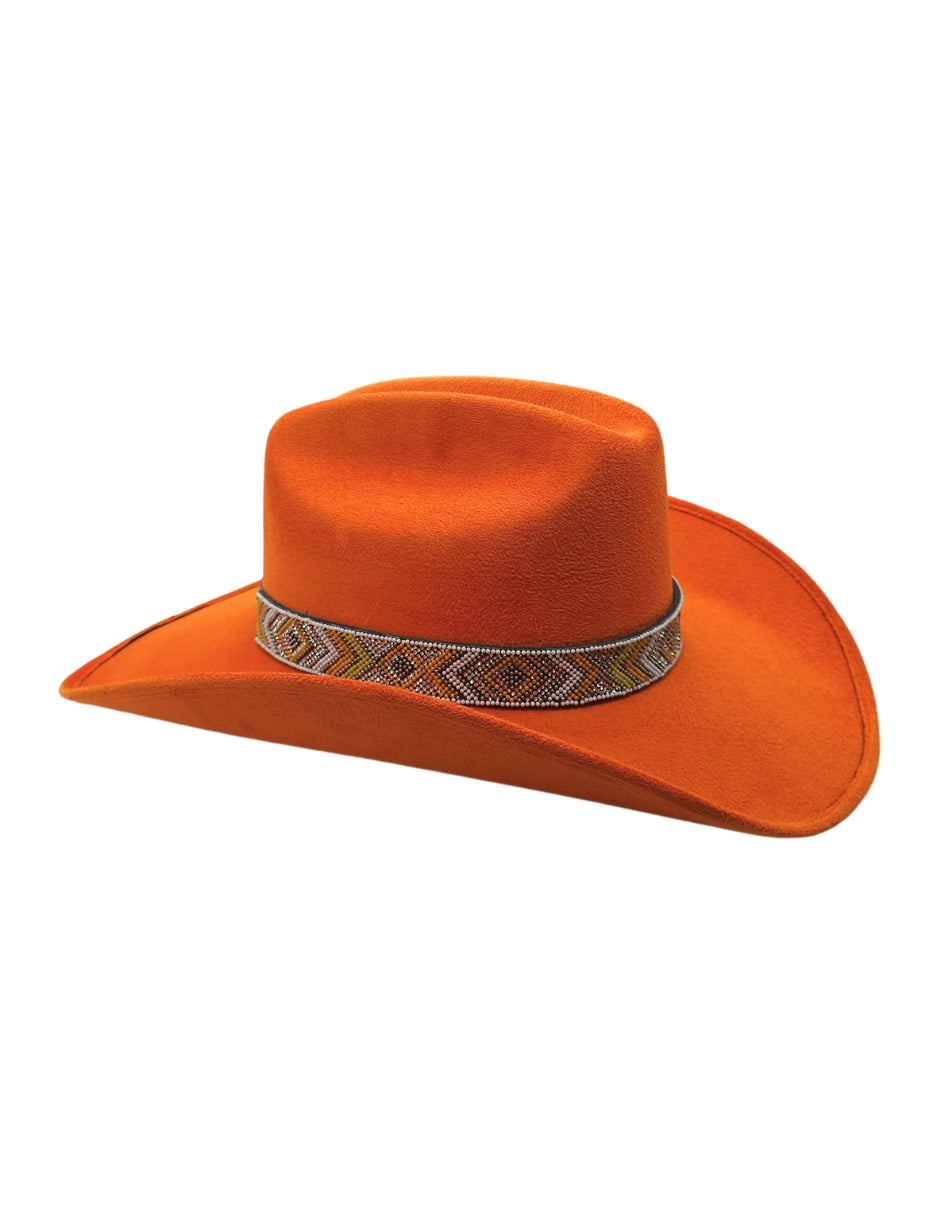 Texana de Autor en gamuza con banda artesanal, modelo LALATLIX.