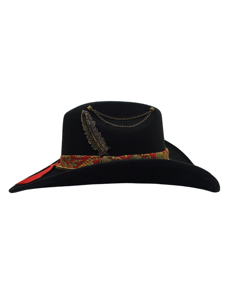 Texana Chihuahua con Cadena y Pluma metalica, modelo LENIN.