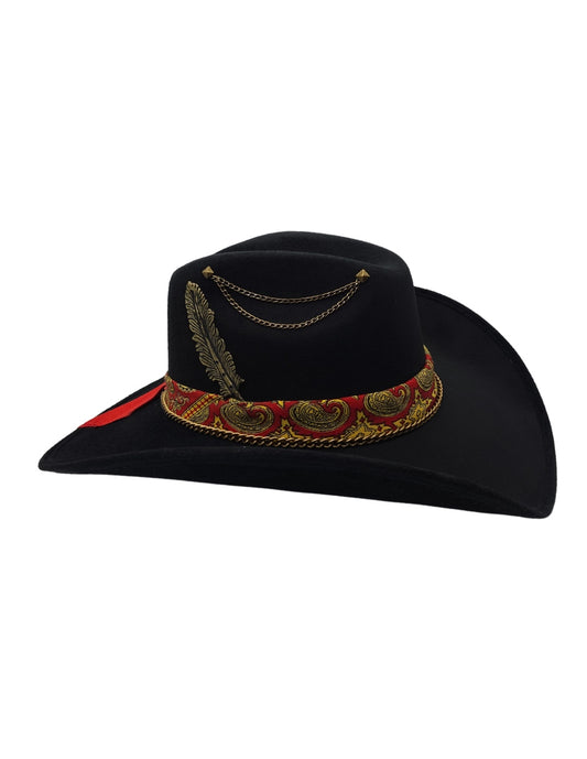 Texana Chihuahua con Cadena y Pluma metalica, modelo LENIN.