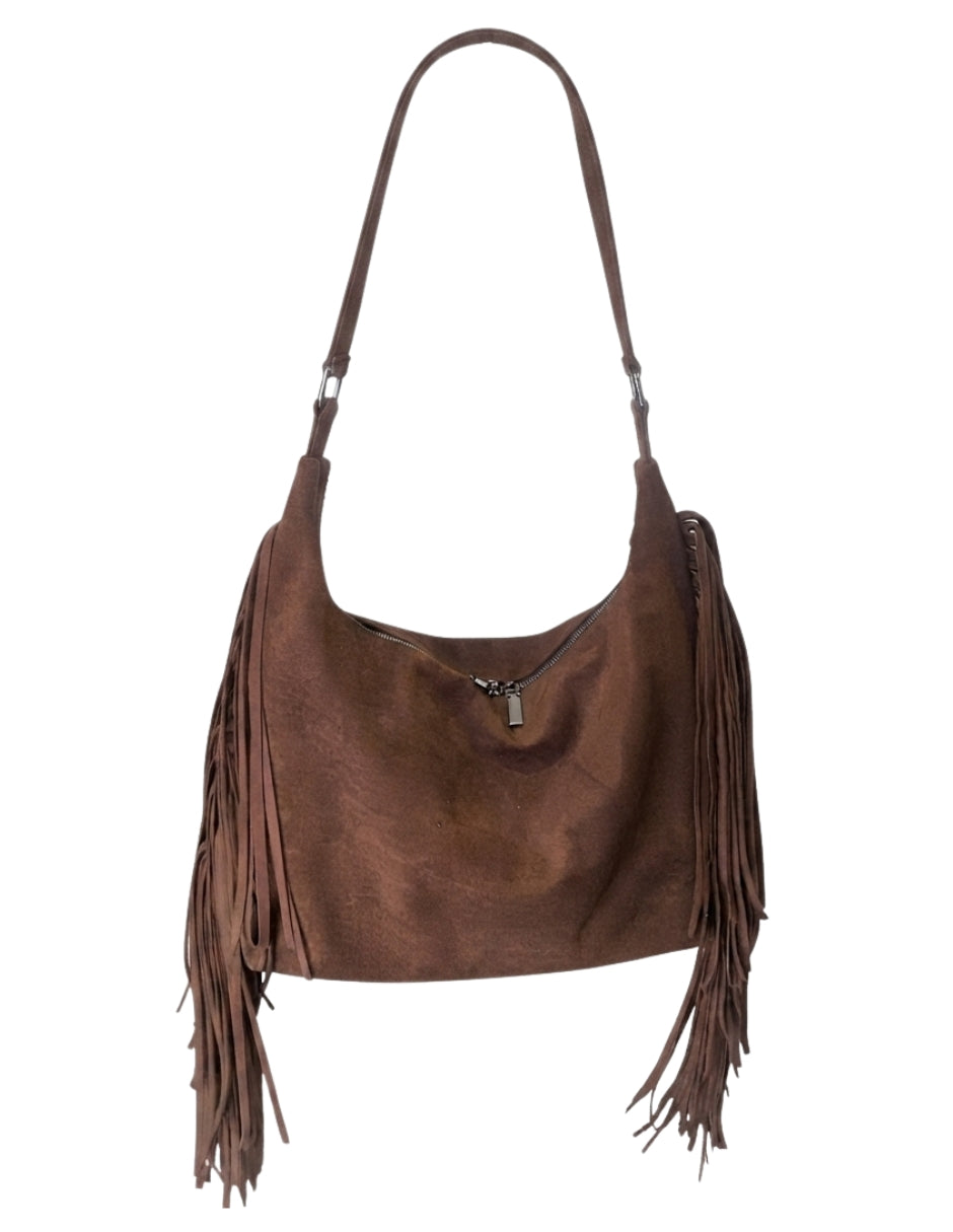 Bolsa hobo de gamuza para mujer, marca ITUMAR