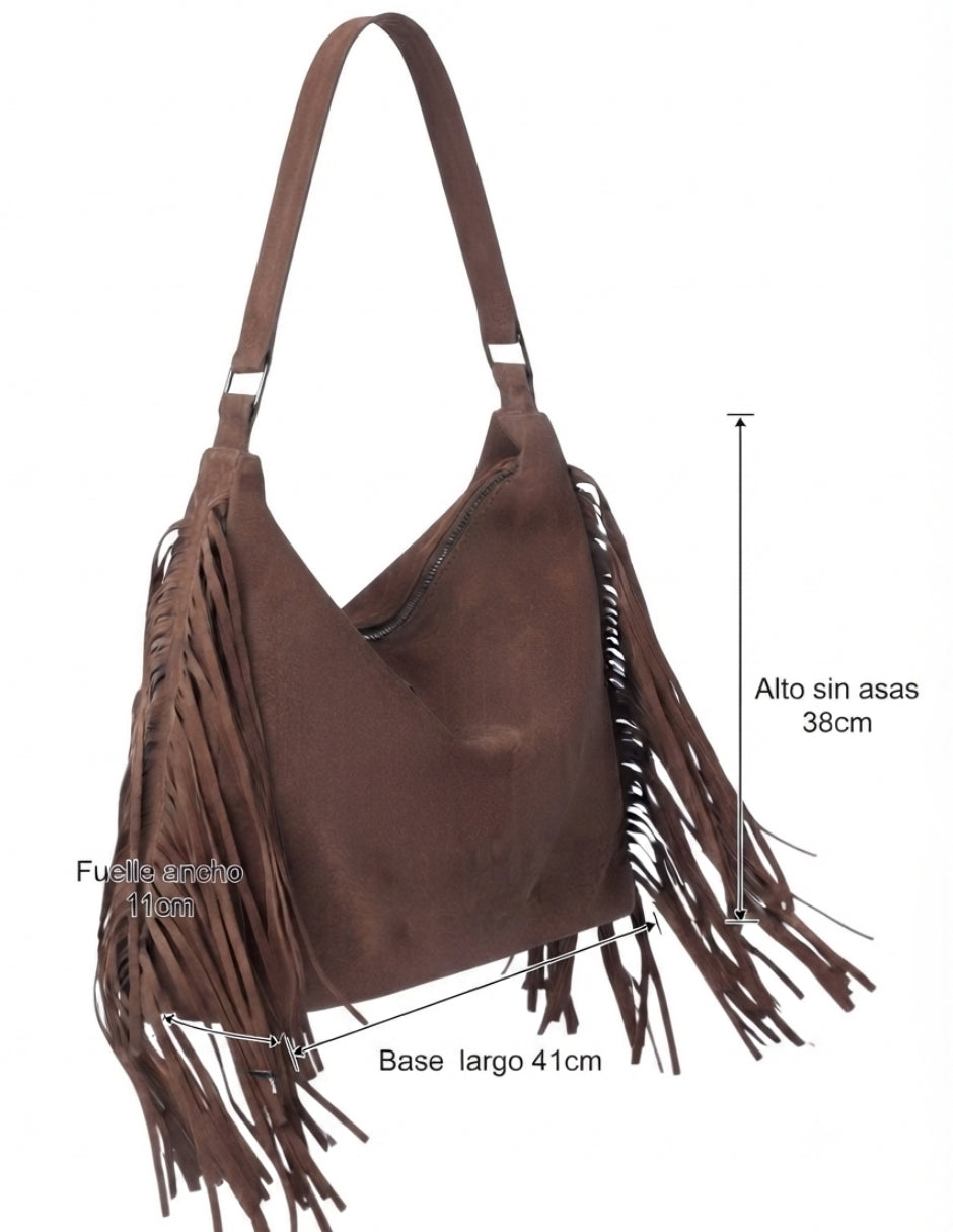 Bolsa hobo de gamuza para mujer, marca ITUMAR