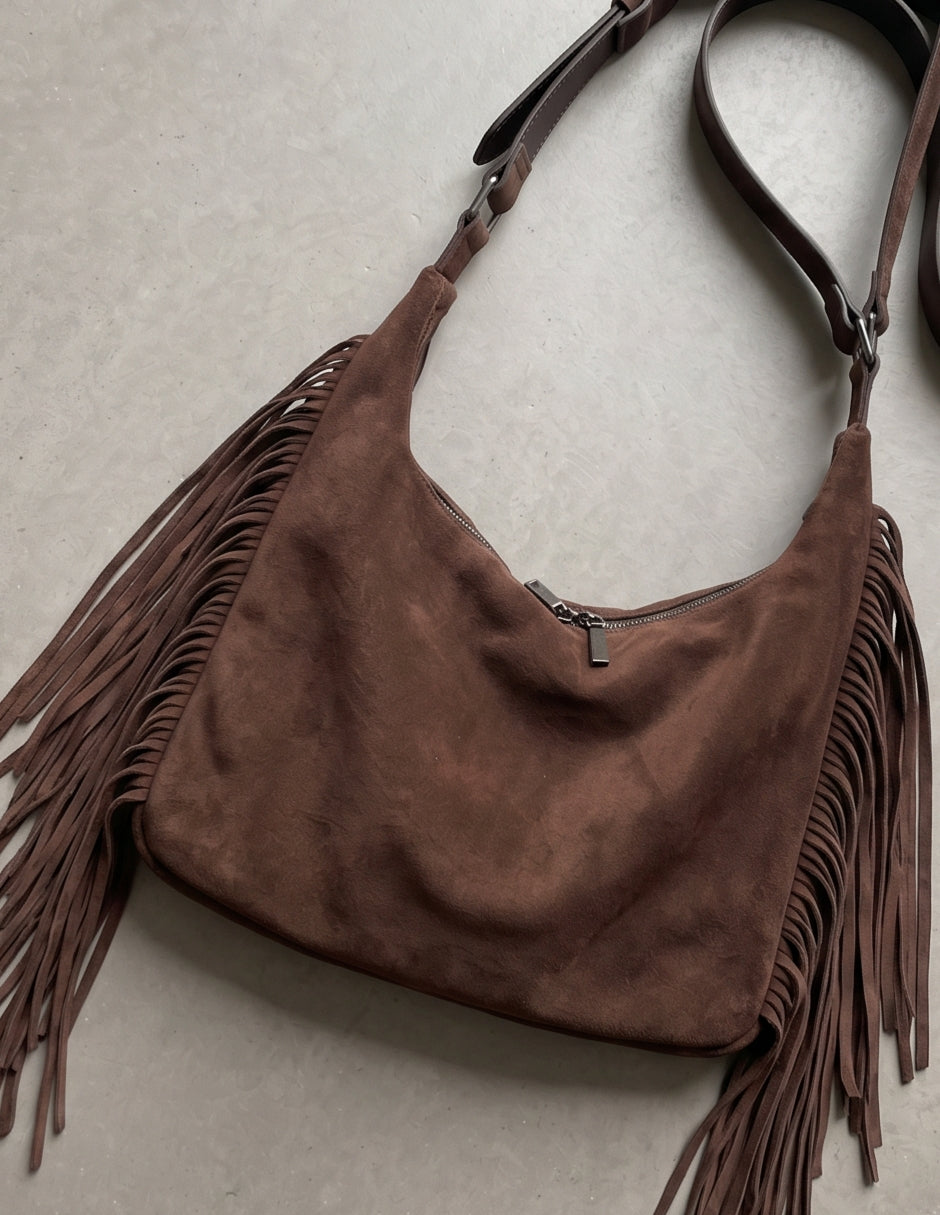 Bolsa hobo de gamuza para mujer, marca ITUMAR