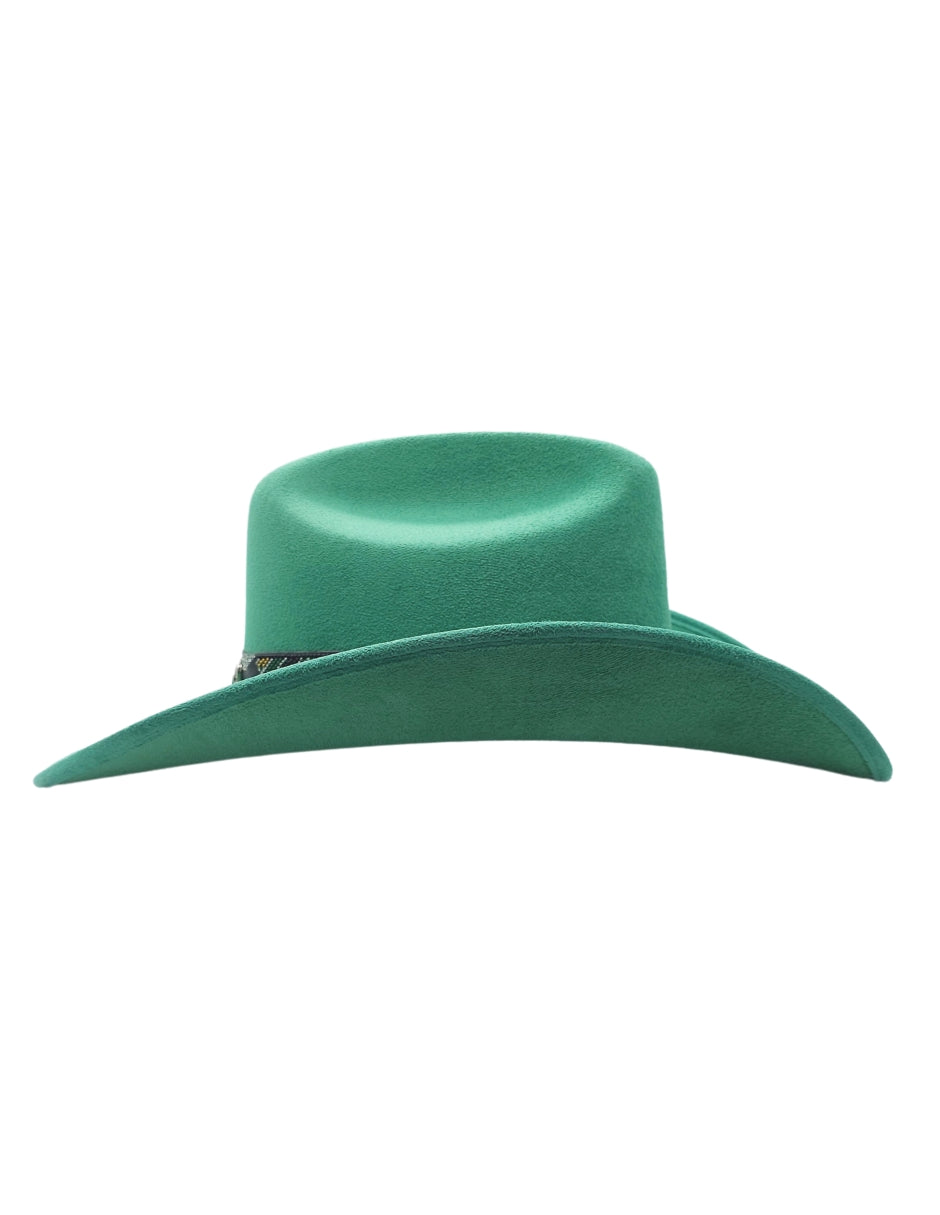 Texana de Autor en gamuza con banda artesanal, modelo MIDORI.