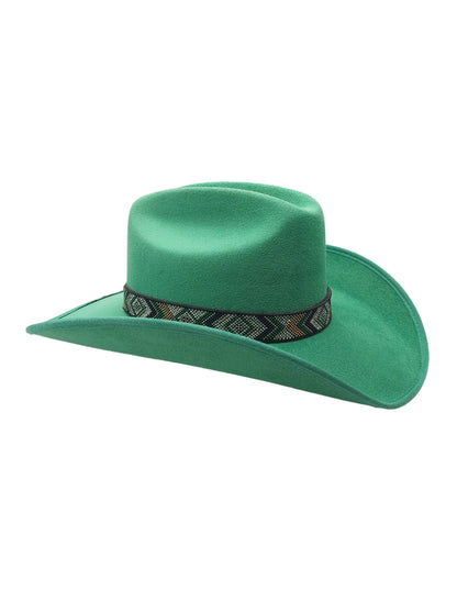 Texana de Autor en gamuza con banda artesanal, modelo MIDORI.