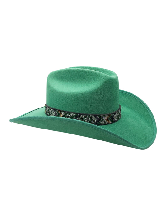 Texana de Autor en gamuza con banda artesanal, modelo MIDORI.