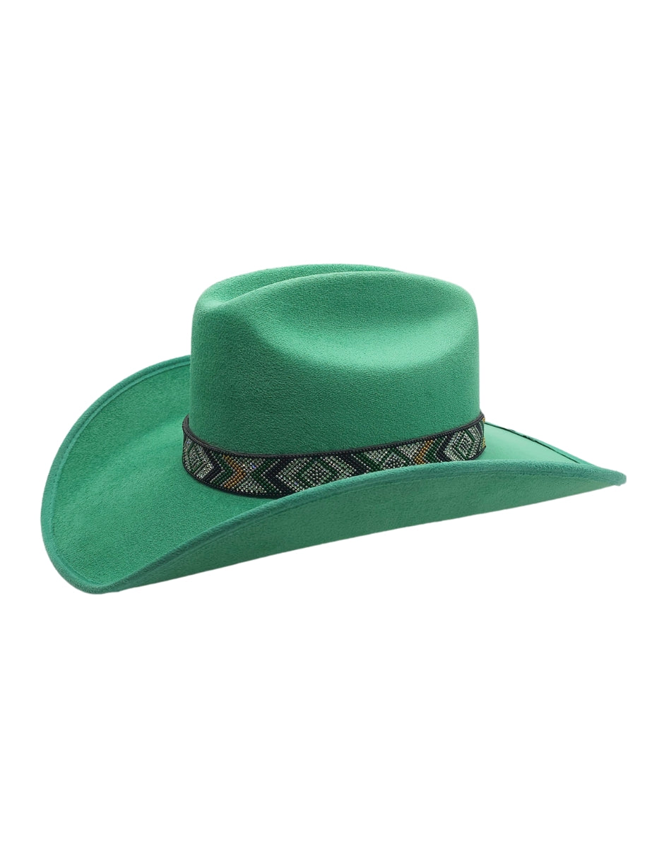 Texana de Autor en gamuza con banda artesanal, modelo MIDORI.