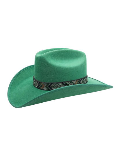 Texana de Autor en gamuza con banda artesanal, modelo MIDORI.