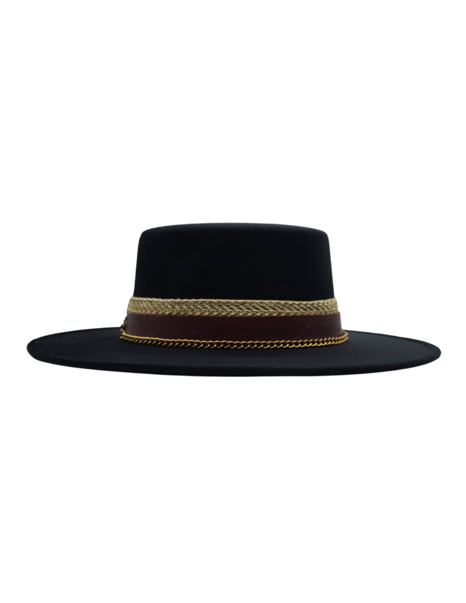 Sombrero PRETO, elegancia Profunda con Toques de Carácter.