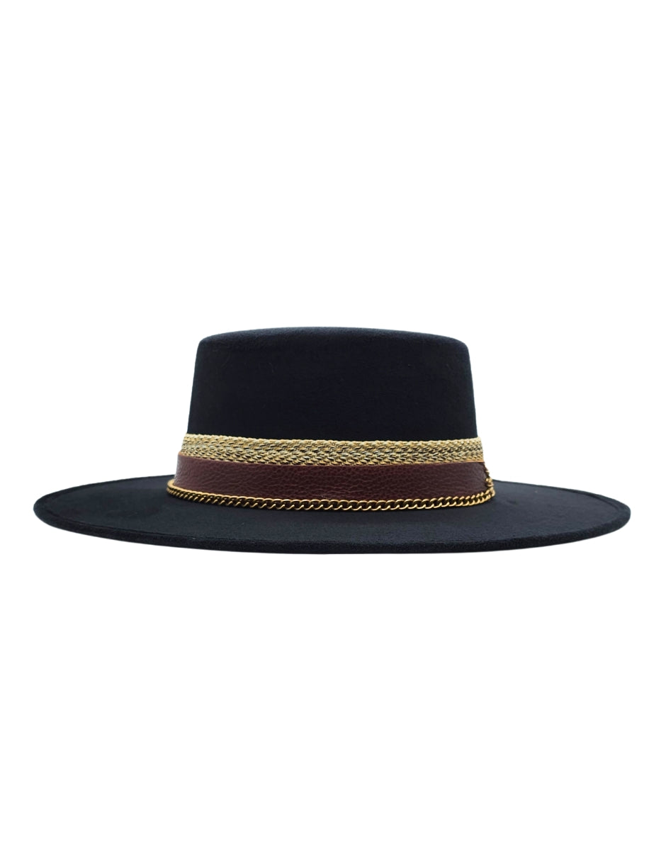Sombrero PRETO, elegancia Profunda con Toques de Carácter.