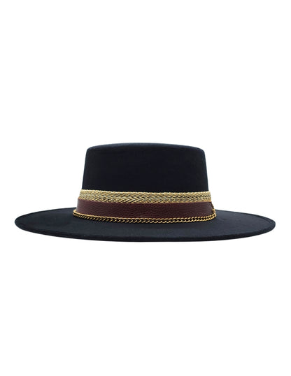 Sombrero PRETO, elegancia Profunda con Toques de Carácter.