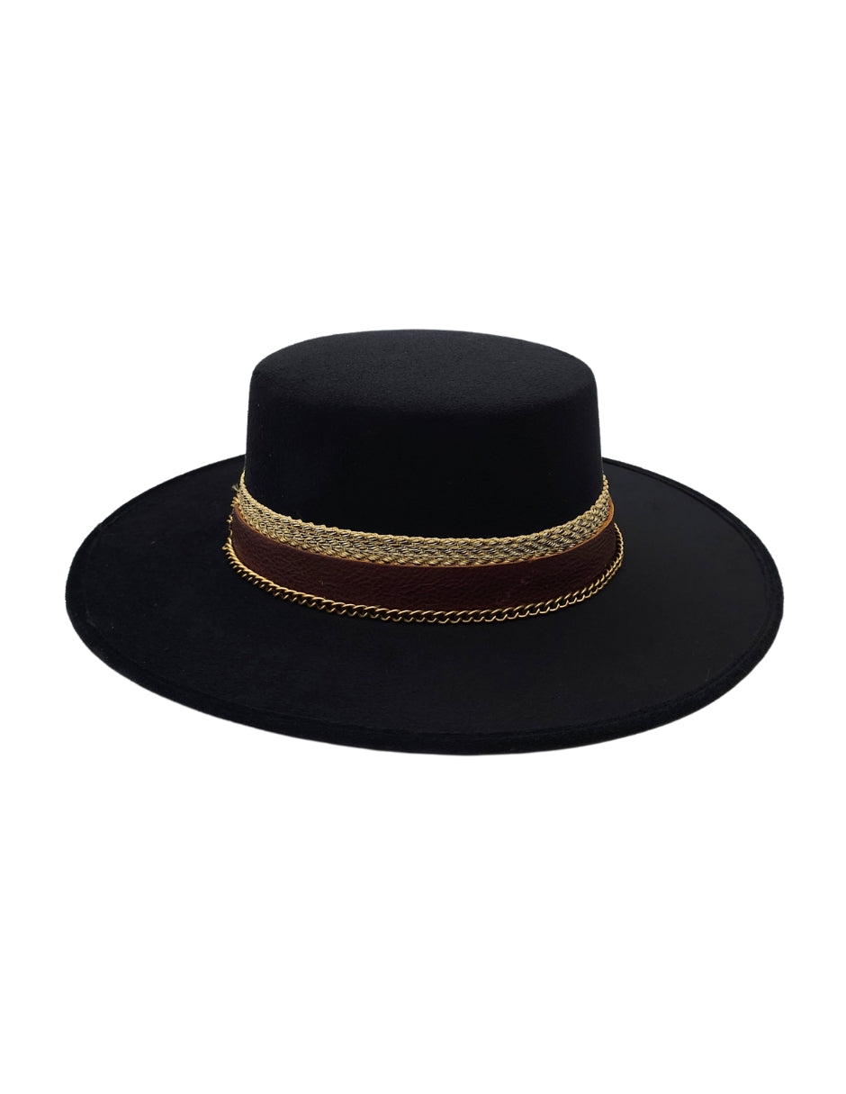 Sombrero PRETO, elegancia Profunda con Toques de Carácter.