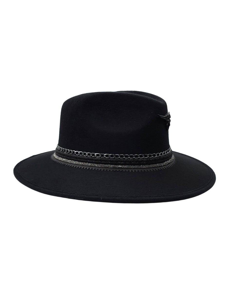 Sombrero Explorer de autor en color negro, modelo THAURUS BLACK.