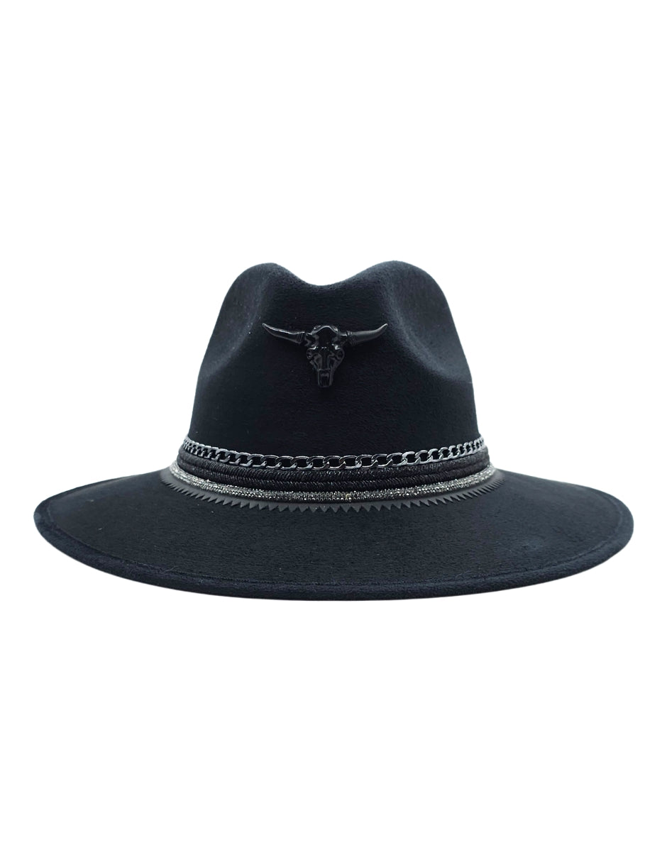 Sombrero Explorer de autor en color negro, modelo THAURUS BLACK.