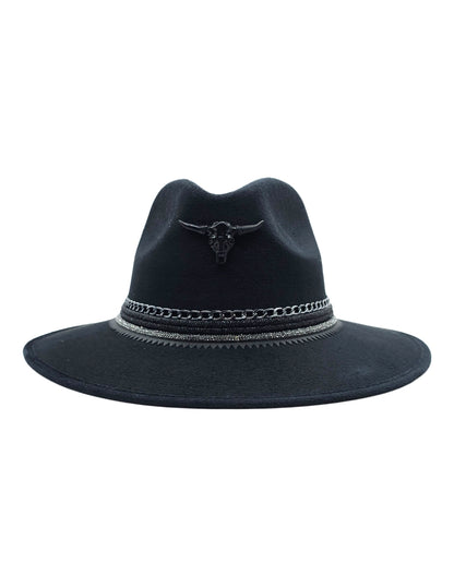 Sombrero Explorer de autor en color negro, modelo THAURUS BLACK.