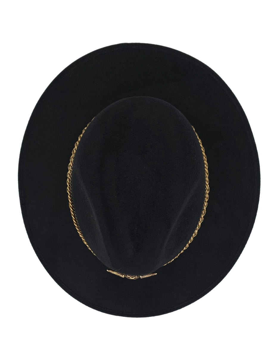 Sombrero Explorer Negro con Cadenas, modelo THAURUS MET.