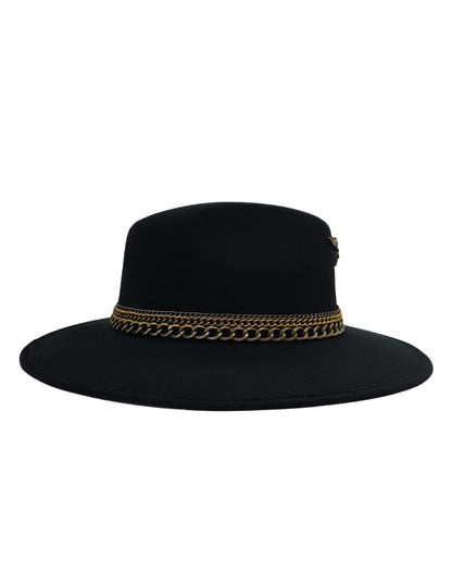Sombrero Explorer Negro con Cadenas, modelo THAURUS MET.