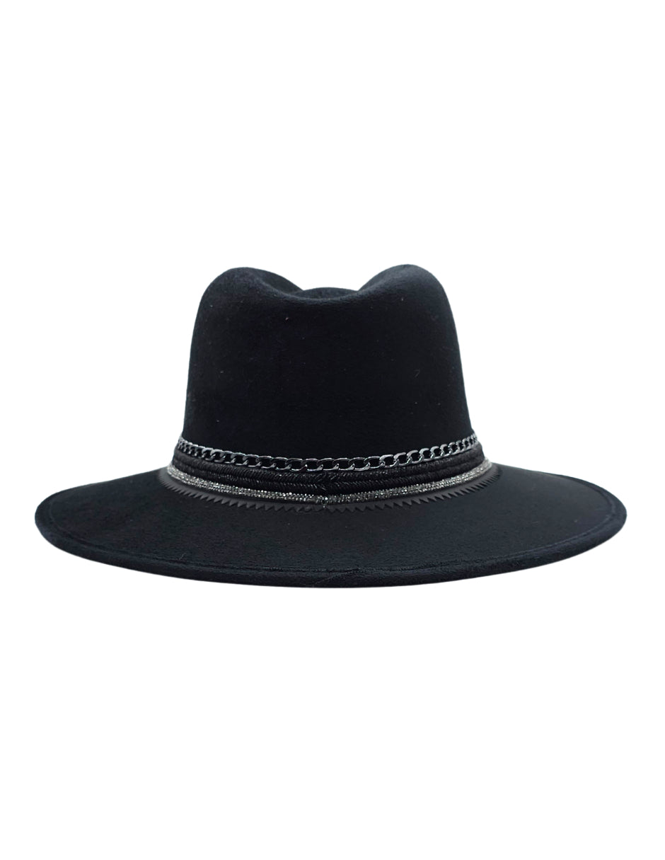 Sombrero Explorer de autor en color negro, modelo THAURUS BLACK.