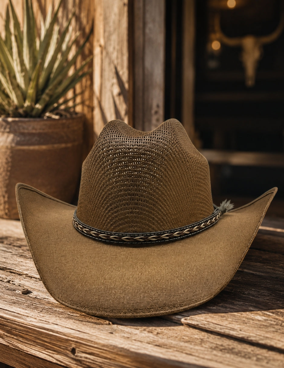 Texana De Lona con Efecto Quemado Sombrero Vaquero ITUMAR