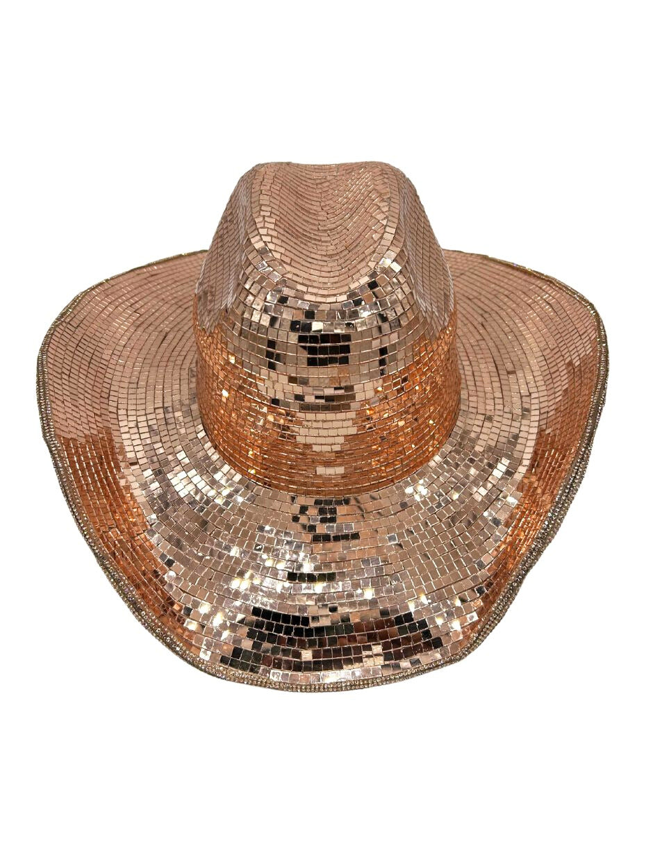 Disco Ball Rose Gold, Sombrero de Cristales.